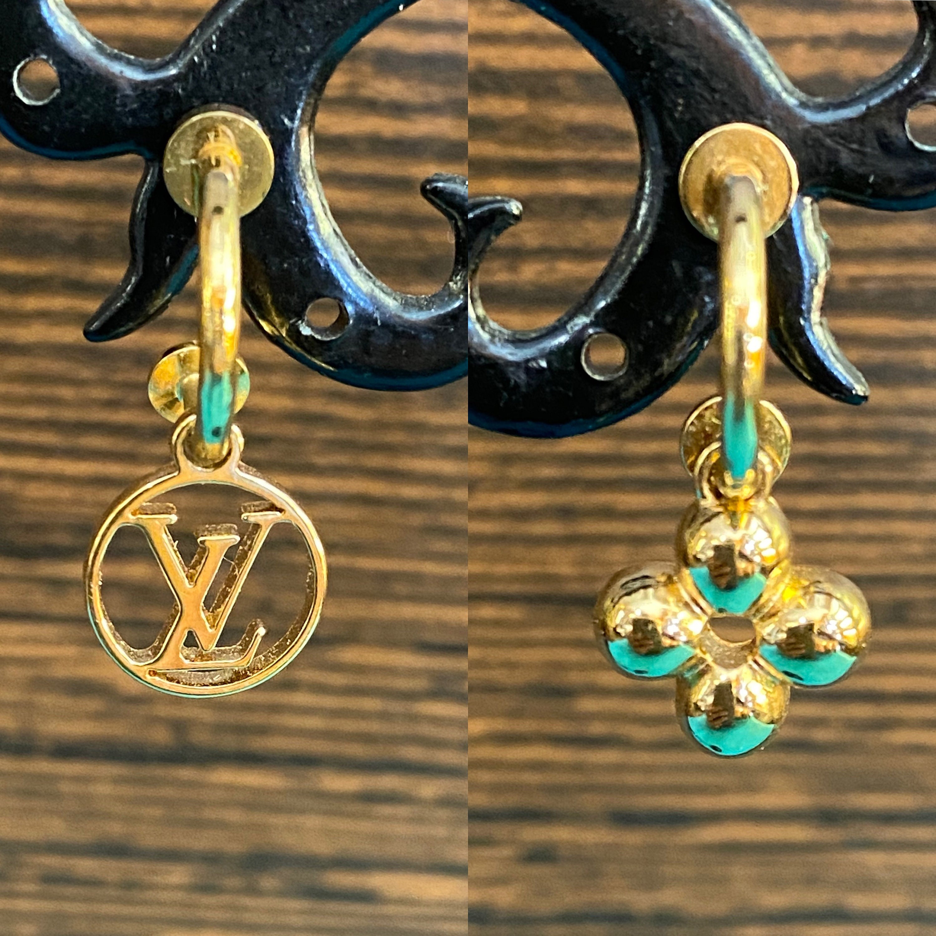 Authentic Earrings LV Blooming Italy/plated Gold 