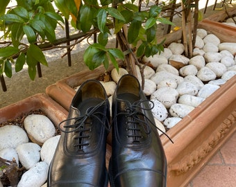 Chaussures Fendi des années 80/Chaussures en cuir hommes Fendi/Chaussures noires Fendi/Chaussures Oxford élégantes Fendi/Chaussures designer Fendi/Scarpe Uomo Fendi