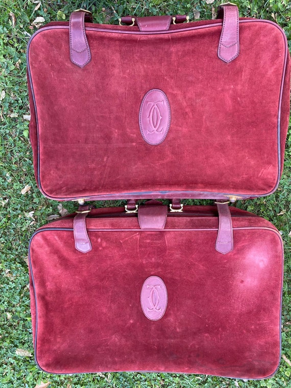 70s Vintage Authentic Set Travel Bag Cartier cartier Suitcase