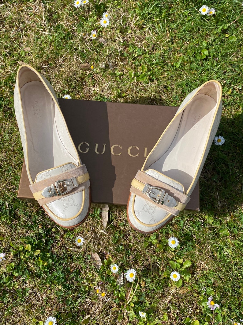 90s Authentic shoes Gucci/Ivory shoes leather/Ballerinas Gucci/Fashion ballerina shoes Gucci/Decolleté Gucci image 3