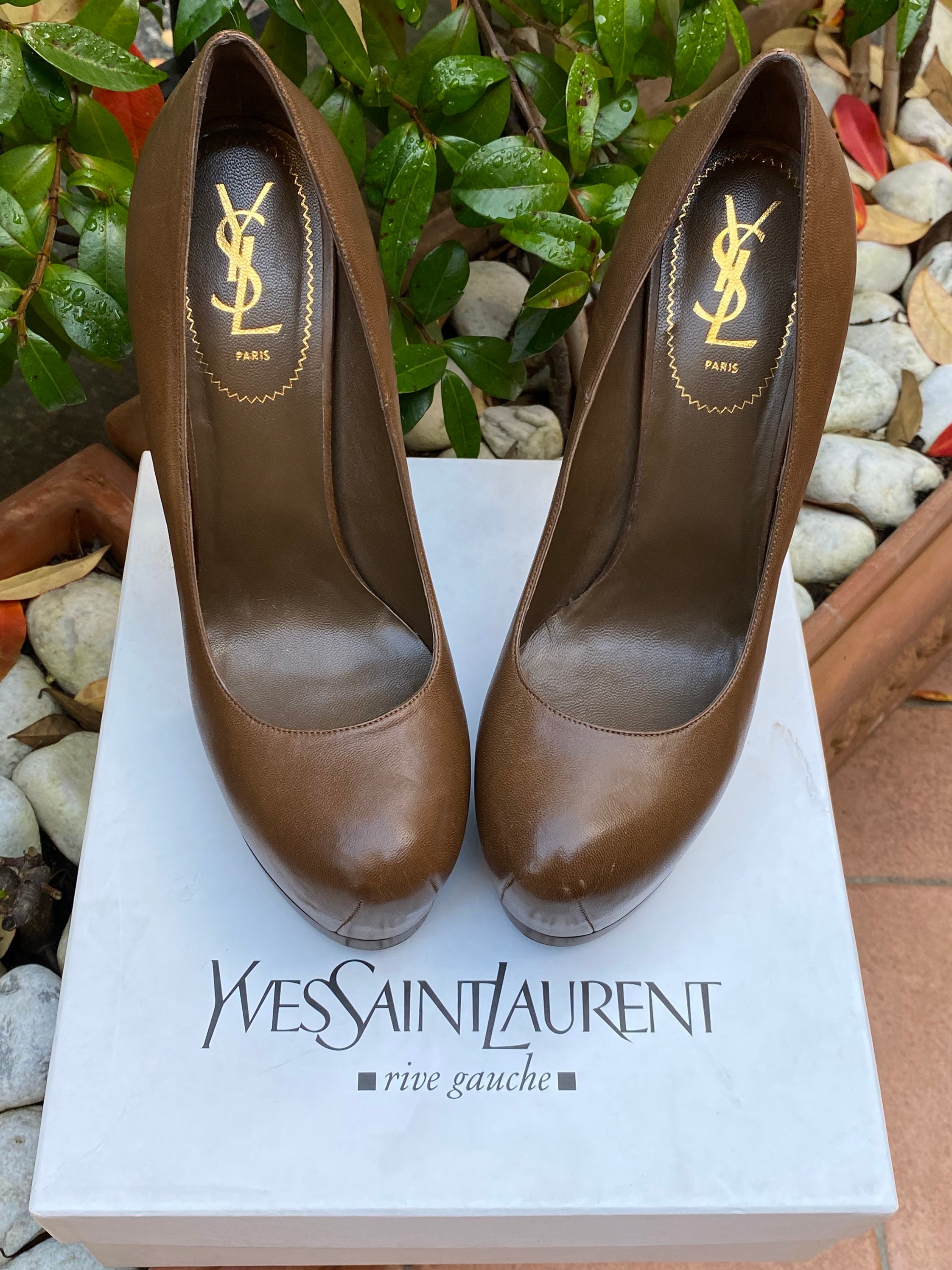 90s YSL Décolleté/grunge Ysl/leather Brown Shoes Yves Saint - Etsy UK