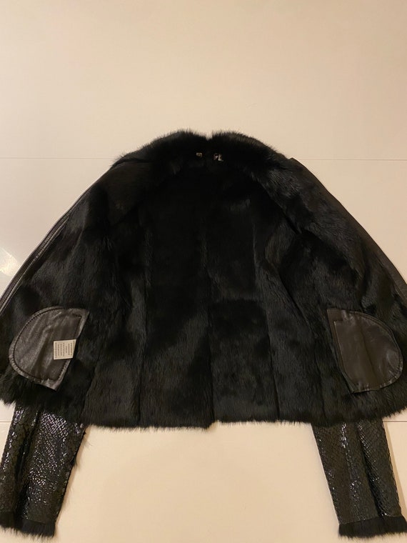 90s Jacket luxury vintage/Giacca pelliccia nera v… - image 9