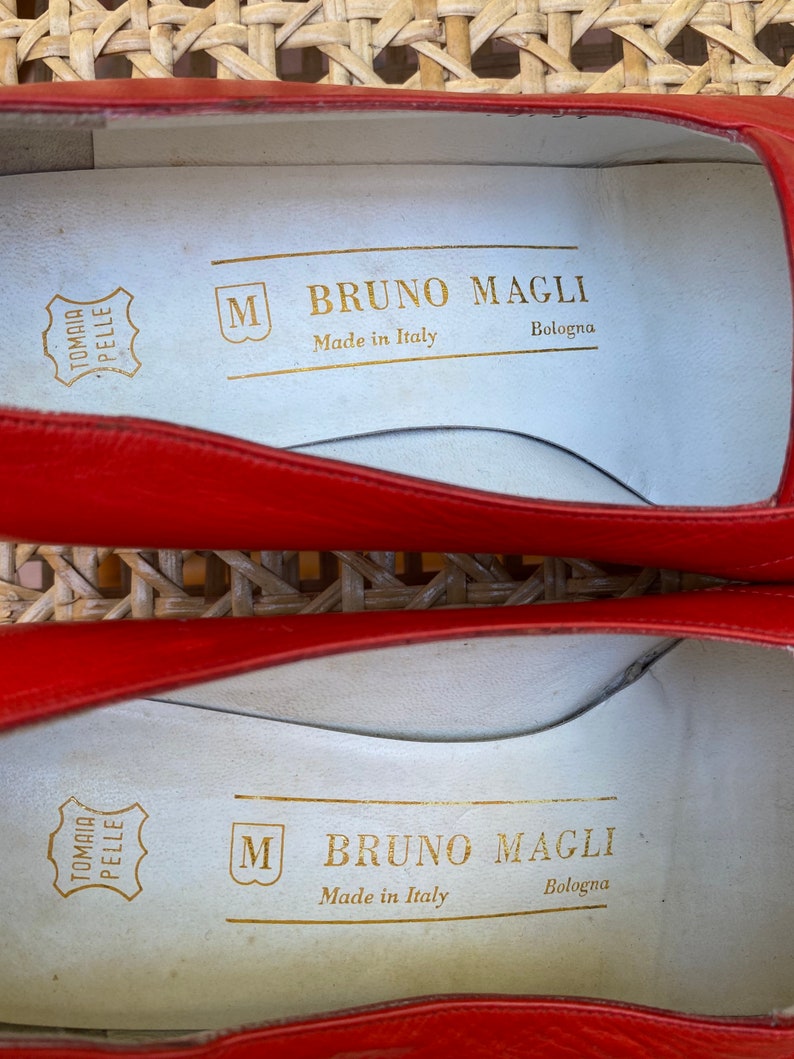 80s Vintage design shoes Bruno Magli/Red style shoes Bologna Etsy