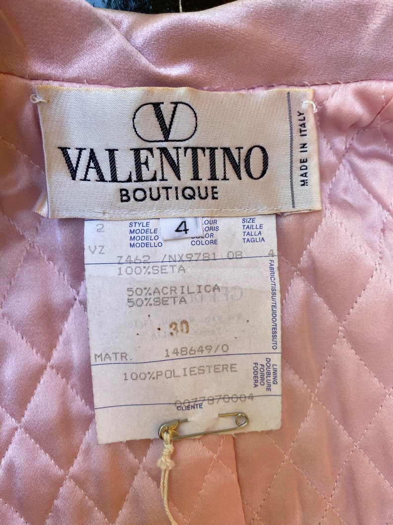 80s Vintage trench coat Valentino Boutique/Design Luxury trench silk Valentino/Pink trench coat Valentino/Ceremony cardigan/Elegant blazer Valentino image 8