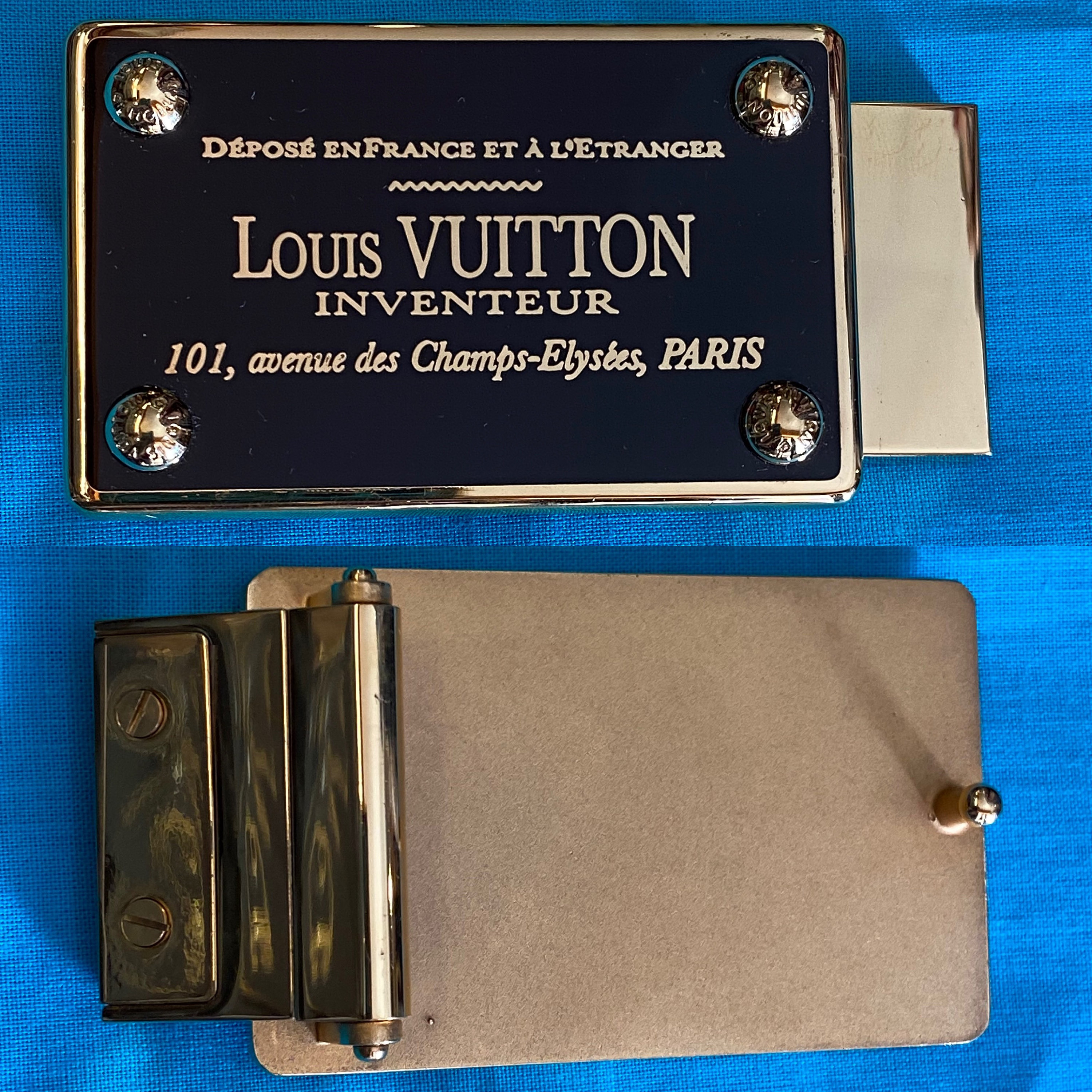 Louis Vuitton Money Clip Champs-Elysees Engraved Silver in Silver