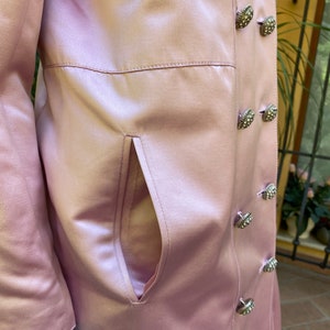 80s Vintage trench coat Valentino Boutique/Design Luxury trench silk Valentino/Pink trench coat Valentino/Ceremony cardigan/Elegant blazer Valentino image 6