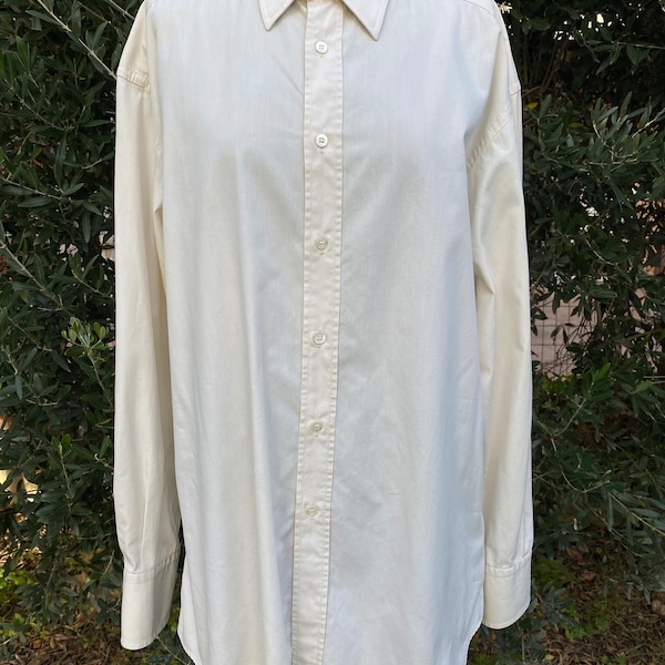 90s Vintage shirt Couture Gucci/Shirt vintage Gucci/Ivory shirt cotton/Design ivory shirt men Gucci/Shirt Gucci