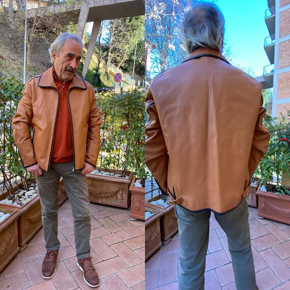 90s Vintage Jacket Leather Pierre Cardin/beige Jacket/design - Etsy