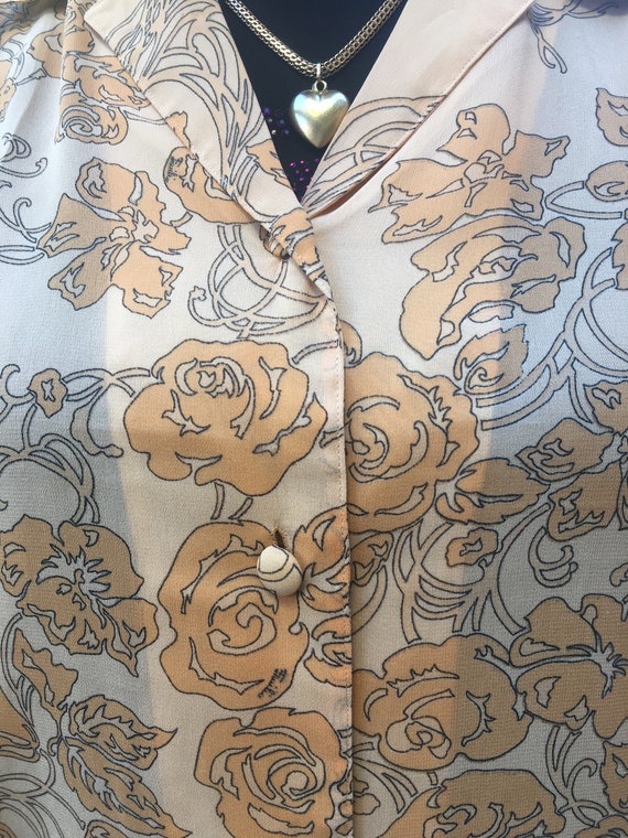 Silk Blouse Vintage 70s SHIRT EMILIO PUCCI/Beige f