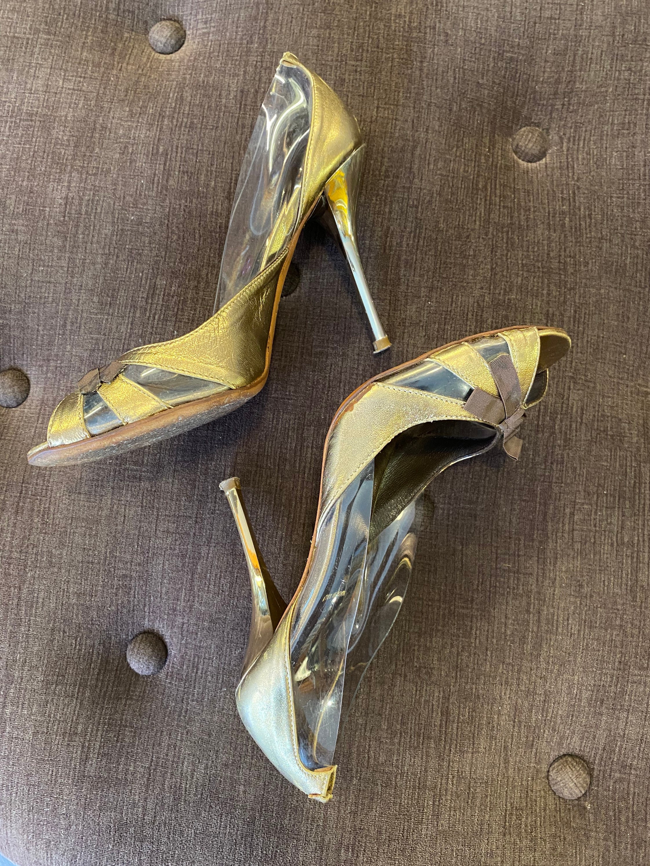90s Fendi Shoes Vintage/gold Décolleté 