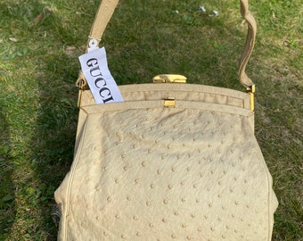 Saddle Tan Ostrich Handbag