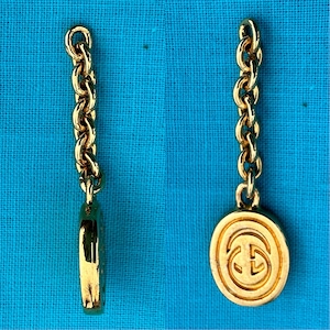 90s Vintage Authentic GG Pendant/gold Metal Pendant/design Charm 