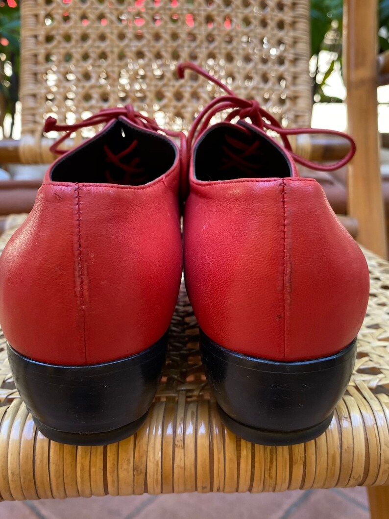 80s Vintage design shoes BaldininiRed style shoes Italy fashionBaldinini vintage red shoesDesign original shoes Oxford