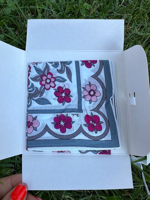 70s Vintage pocket handkerchief Emilio Pucci/Pink… - image 5