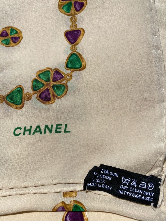 80s Vintage scarf Chanel Authentic/Luxury FOULARD… - image 5
