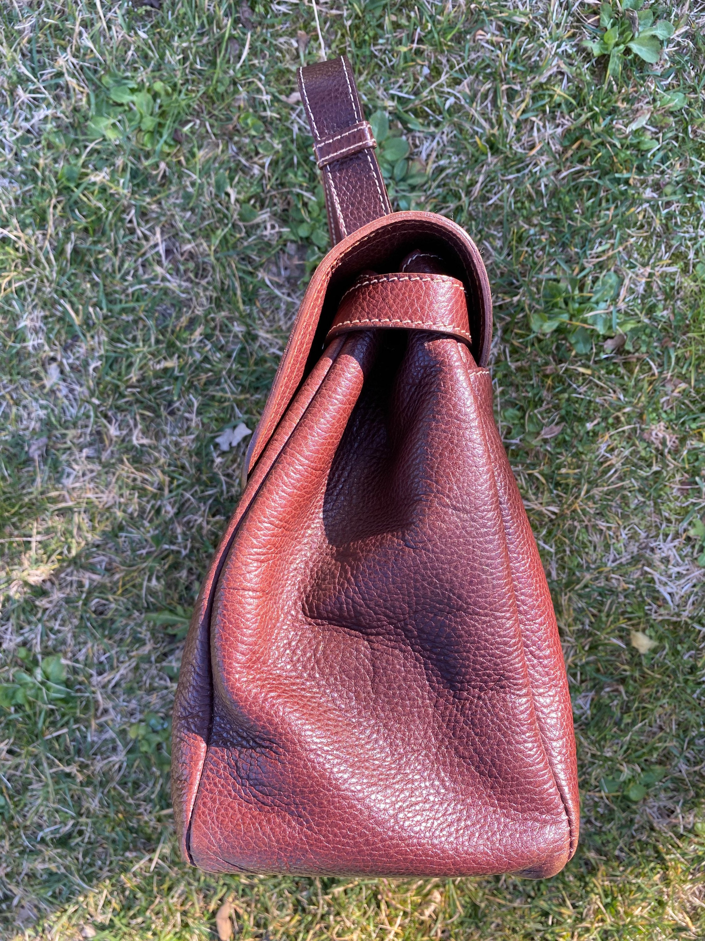 80s Vintage Boston Bag Luana/brown Leather Bag/style Bag 