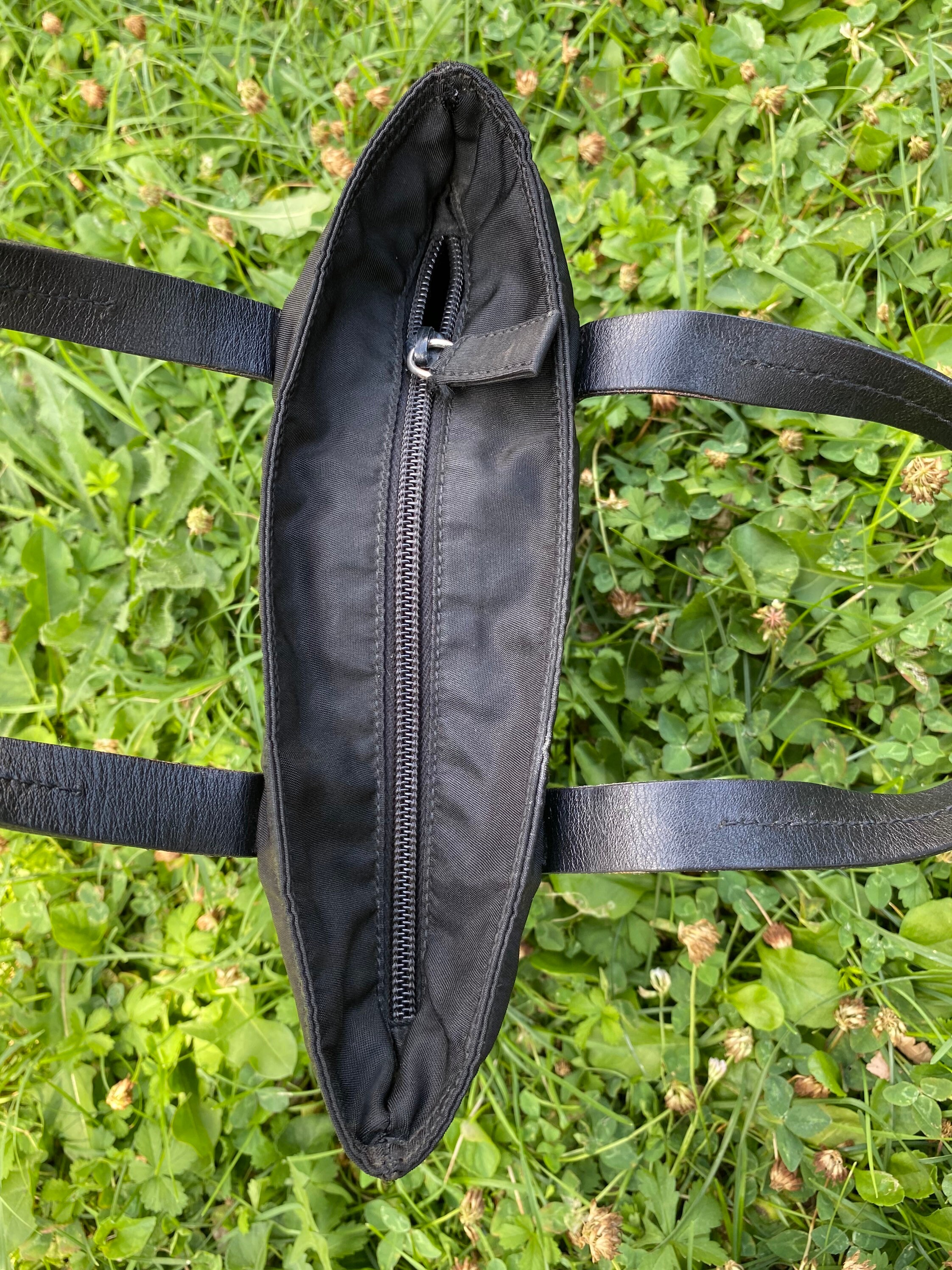 Prada Vintage Black Nylon Pochette Bag For Sale at 1stDibs