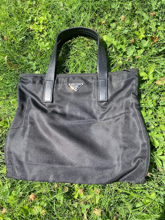 PRADA Calfksin Loop Top Handle Bag Black 1102780