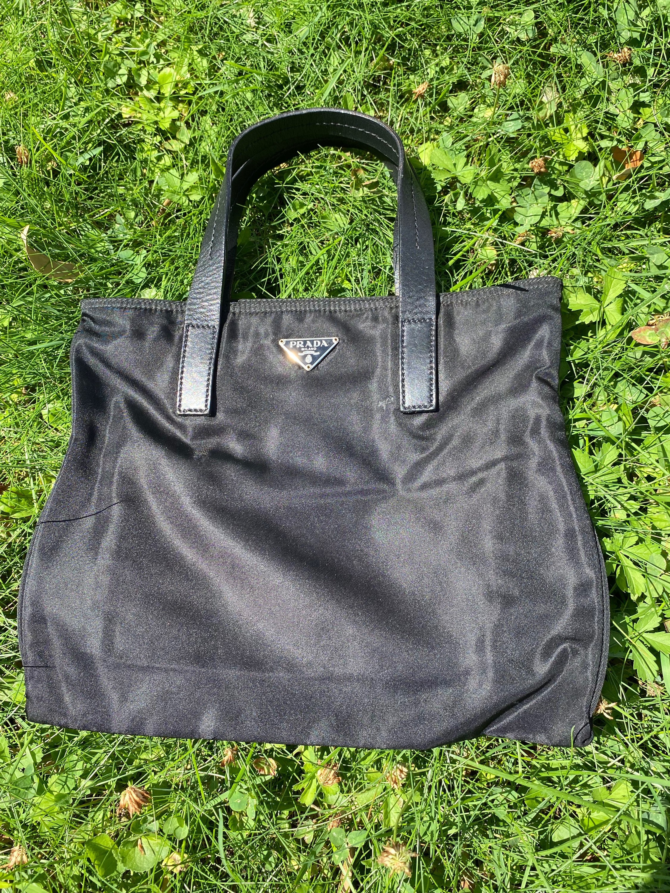 90s Vintage Authentic Prada Pochette black Nylon Pochette prada