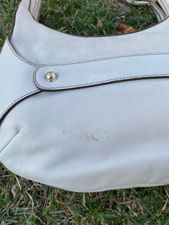 90s Authentic, vintage Gucci Hobo bag/Ivory bag l… - image 9