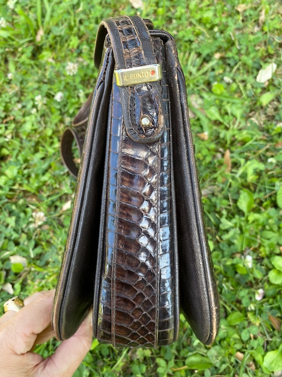 Vintage New, beautiful leather genuine pyton snake shoulder