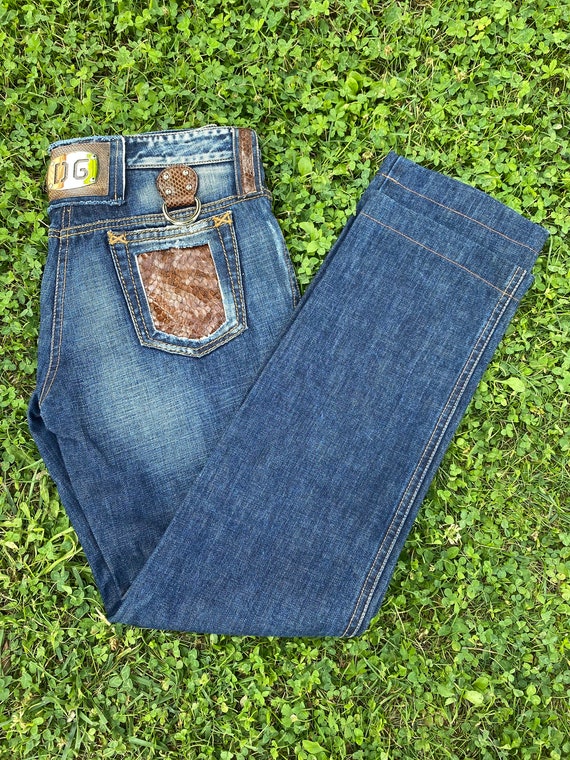 90s Vintage jeans Dolce Gabbana Design jeans Dolce Gabbana Authentic jeans Gabbana Blue brown jeans cotton Python jeans DG