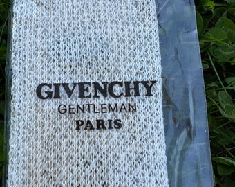 90er Jahre Vintage Krawatte Givenchy Gentleman Paris/Elfenbeinfarbene Leinenkrawatte/Design seltene Krawatte Givenchy/Givenchy Vintage Leinenkrawatte/Leinenkrawatte Givenchy
