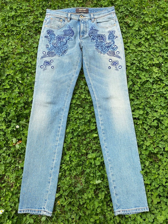 Jaren 90 Cavalli / Vintage blauwe jeans Cavalli - Etsy België