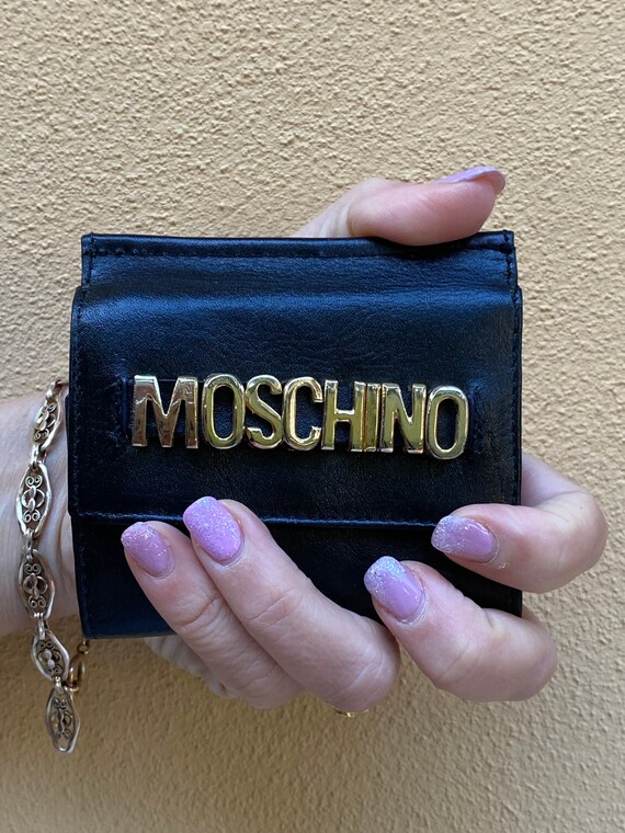 Moschino/Black leather wallet Moschino Italy/Mosch