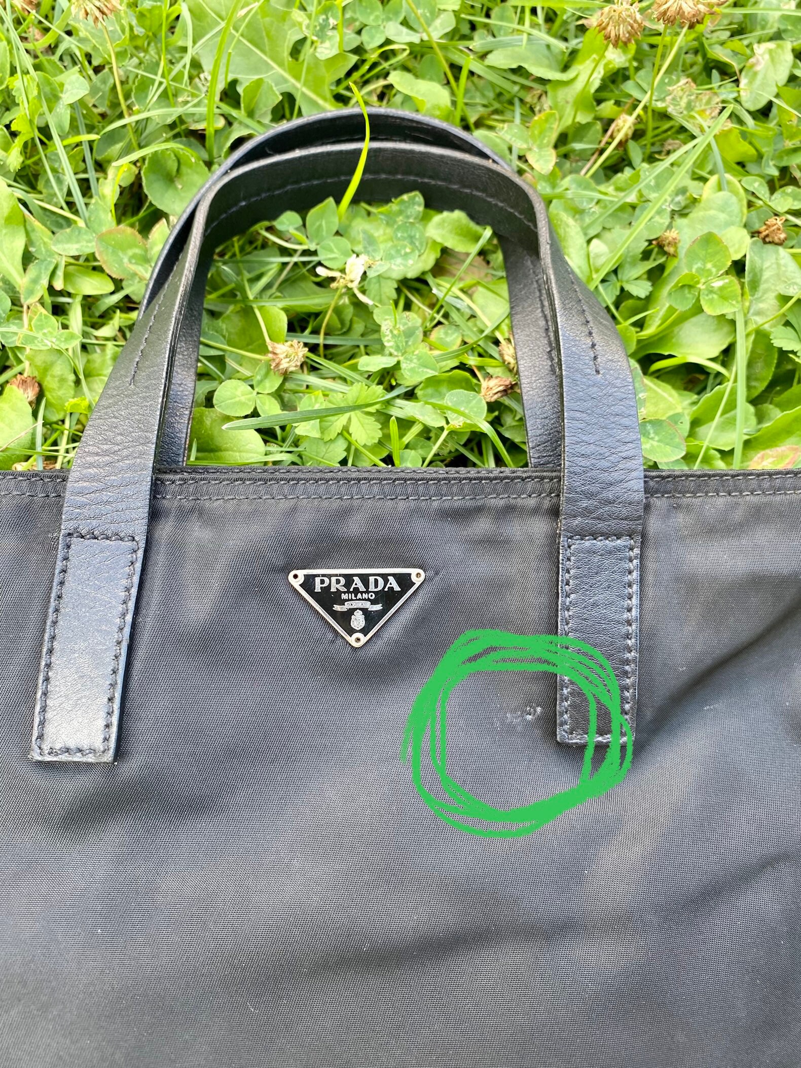 Prada Vintage Black Nylon Pochette Bag