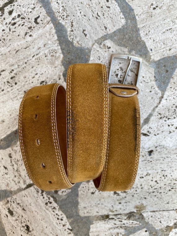 90s Vintage belt Valentino/Beige leather belt/Cin… - image 10