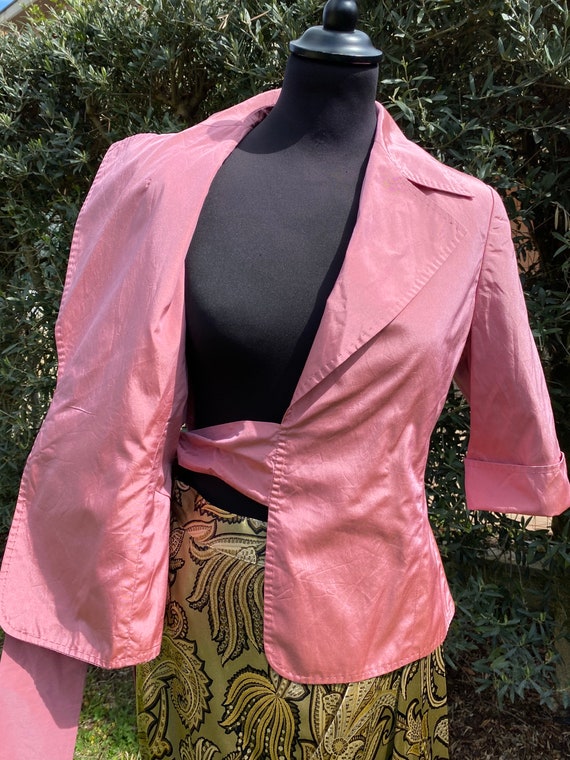 90s Vintage jacket Max Mara/Pink jacket silk/Max … - image 5