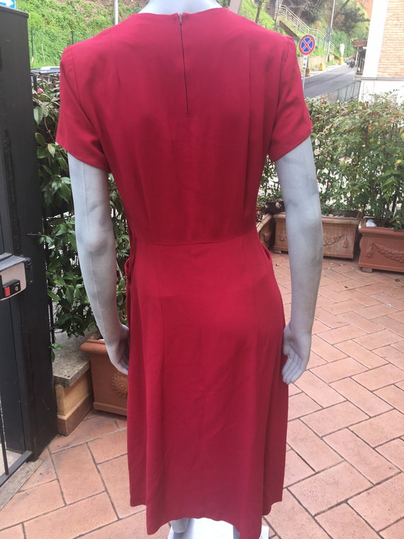 50s Vintage dress ORIGINAL LOVETE Fashion/Red dre… - image 7