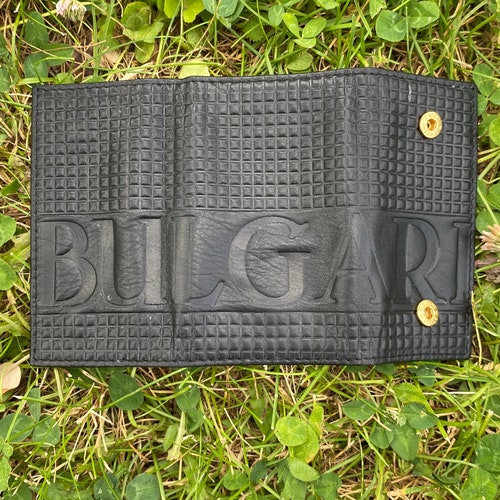 Shops 90s Vintage Key ring/Black leather key ring Bulgari Vittorio/Bulgari Vittorio leather key holder
