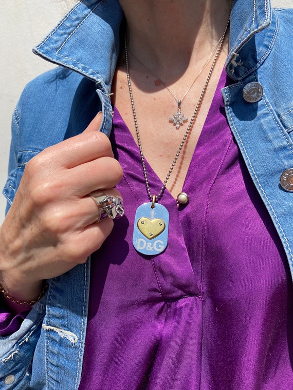 Authentic Necklace Dolce Gabbana With Heart silver Necklace With Heart dolce Gabbana Necklace With Golden Heart necklace DG Hear Devotion Etsy Canada