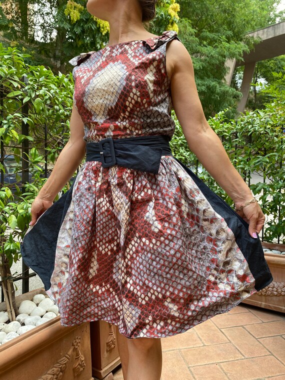 Vintage Python Print Dress Prada/couture Dress Prada/prada - Etsy