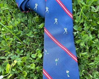 Cravate vintage des années 80 Rugby Fili Ricci Scandicci/Rugby Tie Filli Ricci Scandicci/Design tie rugby/Rare Rugby tie vintage/Bleu rouge cravate soie