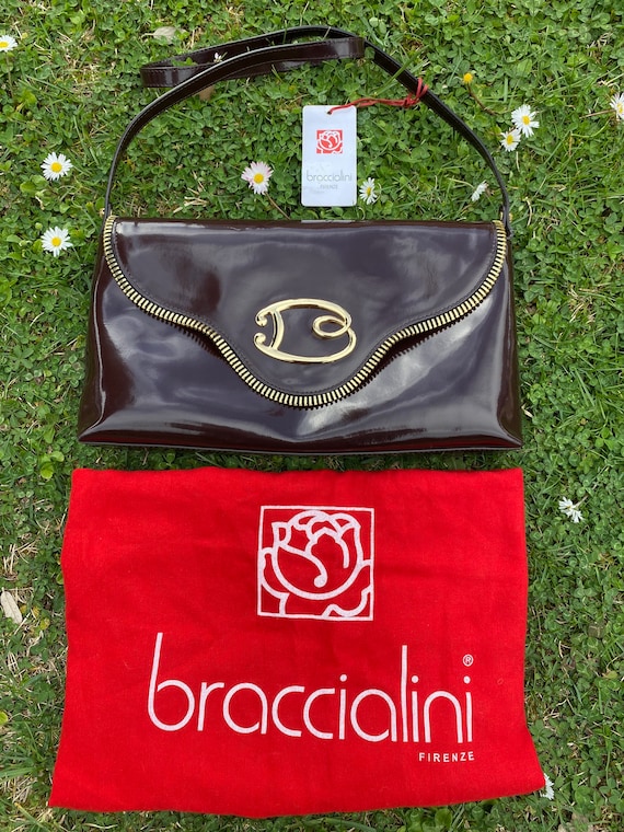 90s Braccialini Pochette/zipper Pouch Design/brown Bag -  Norway