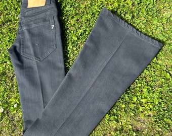 90er Vintage Jeans Dondup/Schwarze Jeans Baumwolle/Dondup Elefantenfußhose/Designhose Elefantenfuß/Einfache Elefantenhose