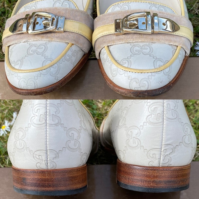 90s Authentic shoes Gucci/Ivory shoes leather/Ballerinas Gucci/Fashion ballerina shoes Gucci/Decolleté Gucci image 7