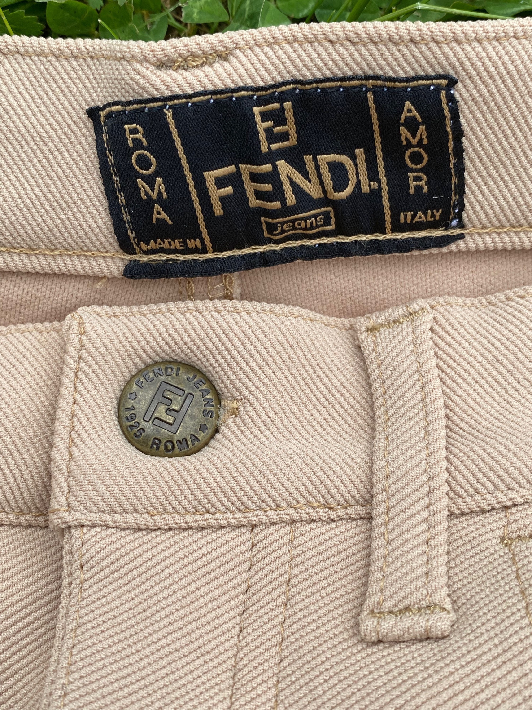 90s Fendi jeans elastan/Fashion Fendi pants/Beige jeans | Etsy