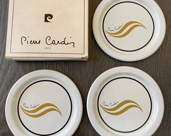 80s Vintage coasters Pierre Cardin Paris/Design metal coasters Cardin/Pierre Cardin vintage coasters