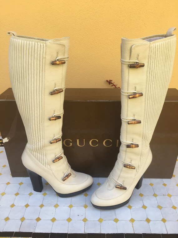 GUCCI BAMBOO BOOTS/Iconic Gucci Leather Boots/Ivor