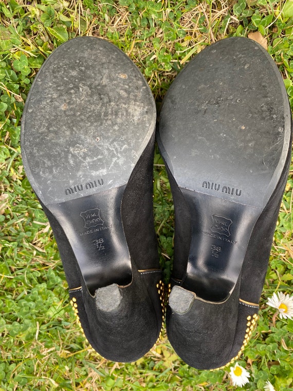 90s Miu Miu Pumps/miu Miu Design Pumps/black Gold Pumps/miu - Etsy