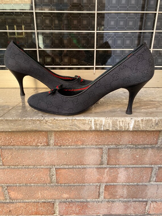 Gucci Vintage Monogram/Lady Gucci Style/Black shoe