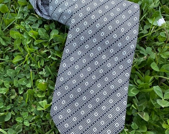 80er Jahre Krawatte YSL Paris/Krawatte Yves Saint Laurent Paris/Design Krawatte Seide YSL/YSL Seidenkrawatte/Vintage Krawatte Seide/Schwarz weiße Krawatte Design