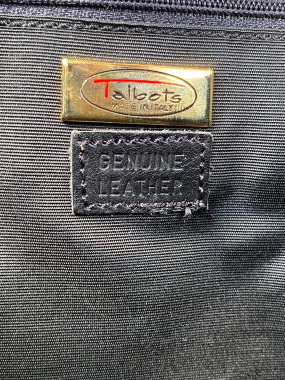 90s Vintage bag Talbots/Brown black leather bag/T… - image 9