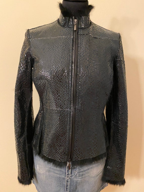 90s Jacket luxury vintage/Giacca pelliccia nera v… - image 4