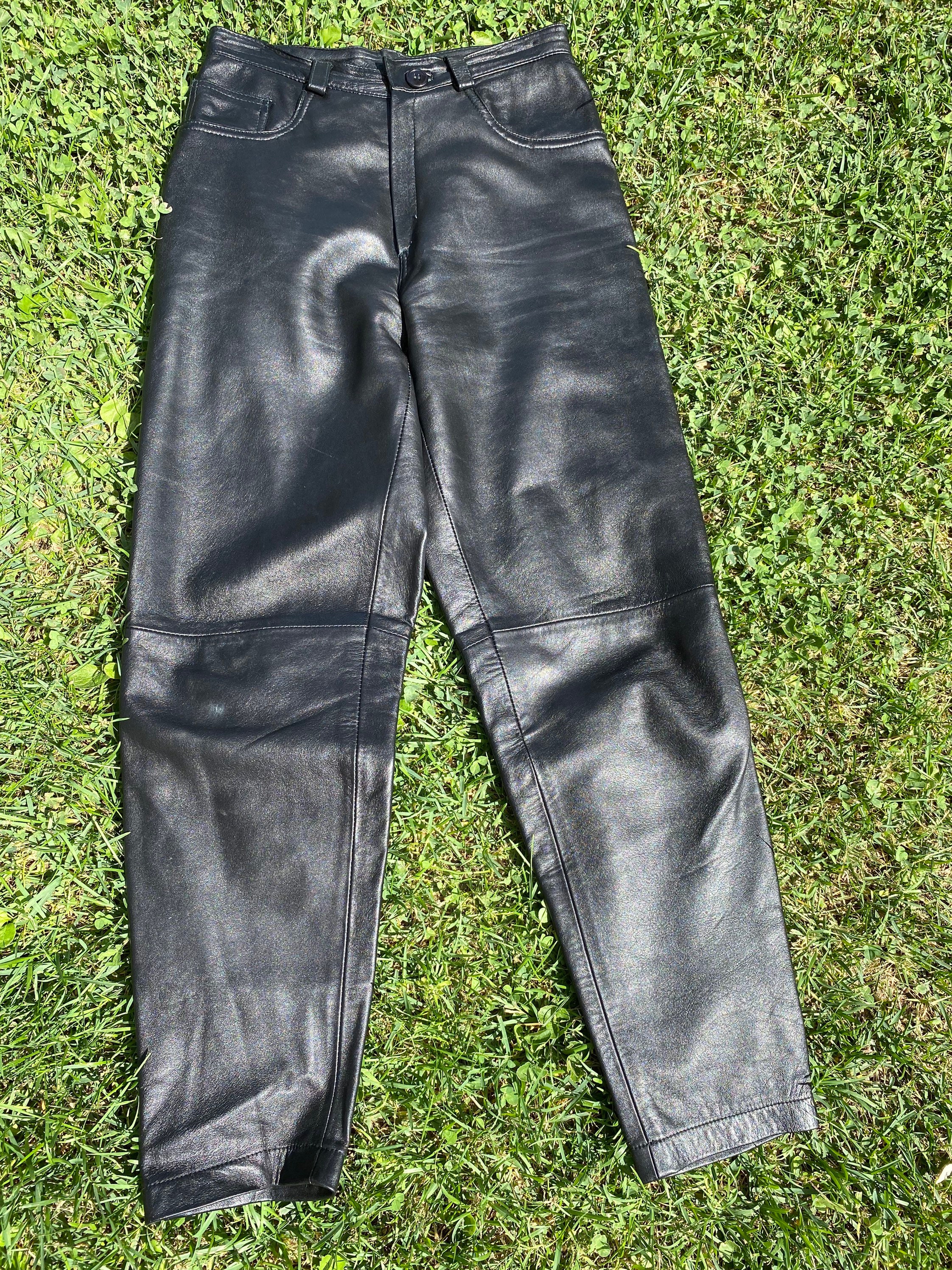 90s Vintage Leather Pants Design/black Leather Jeans/woman Leather Pants/black  Leather Pants/fashion Pants Women -  Israel