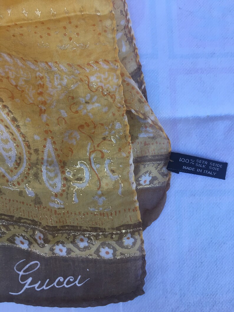 80s Vintage Scarf Gucci/scarf Silk/designer Scarf Gucci/silk Etsy